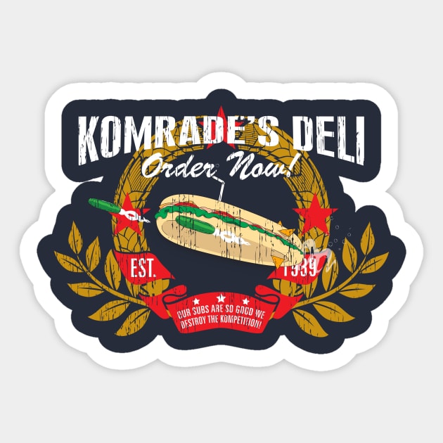 Komrade's Deli Sticker by thebeardedbrushandblade